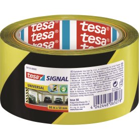 tesa Signal Advarselstape, 50mm x 66m, gul/sort