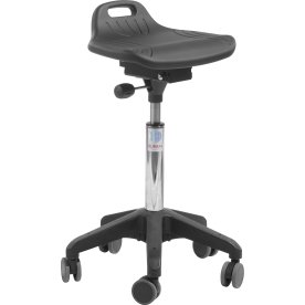 Omega Ståstøttestol, Sort, 60-79 cm, Hjul