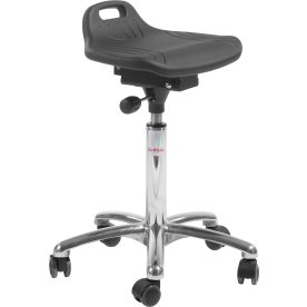 Omega Ståstøttestol, Sort, 55-74 cm, Alu, Hjul