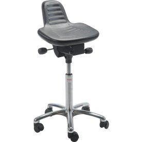 Alfa Ståstøttestol, Sort, 56-75 cm, Alu, Hjul