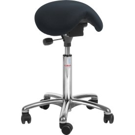 DEMO: Mini Sadelstol, Sort, Stof, 60-79 cm, Alu