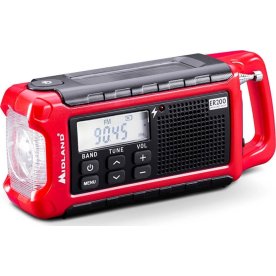 Midland ER200 nødradio/powerbank, rød
