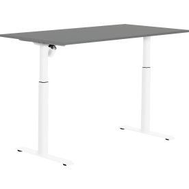 Sun-Flex I hæve/sænkebord, 160x80, Hvid/grå