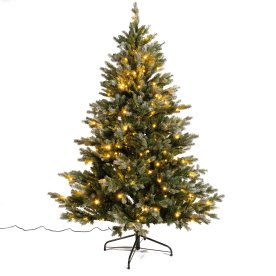 Juletræ LUX inkl. LED lys - 180 cm, Grøn/Sne