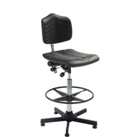 Premium Arbejdsstol, Sort, PU, 64-90 cm, Fodring