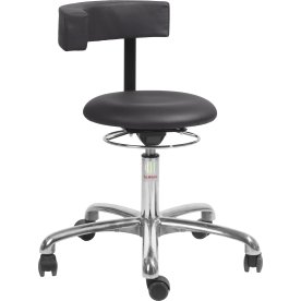 Saturn Stol, Sort, Kunstlæder, 45-58 cm, Alu