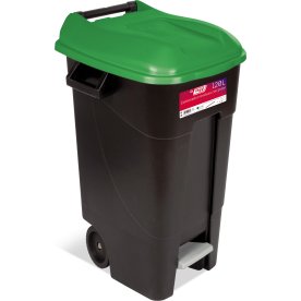 TAYG affaldsbeholder med låg, 120 liter, Sort/Grøn