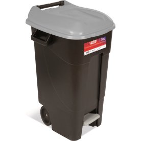 TAYG affaldsbeholder med låg, 120 liter, Sort/Grå