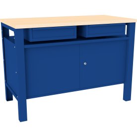 Basic arbejdsbord - 2 x skuffe/2 x underskab, Blå