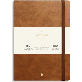Burde Deluxe Notesbog, A5, linjeret, brown