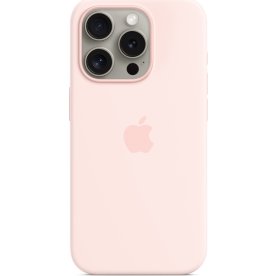 Apple iPhone 15 Pro silikone cover, sart lyserød