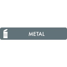 Affaldspiktogram 16x3cm selvklæb, Metal