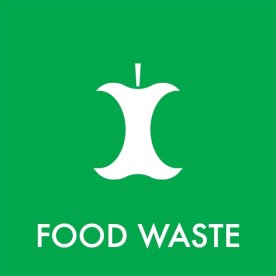 Affaldspiktogram 12x12cm selvklæb, Food Waste