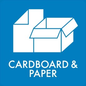 Affaldspiktogram 12x12cm selvklæb, Cardboard/Paper