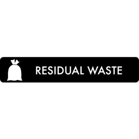 Affaldspiktogram 16x3cm selvklæb, Residual Waste