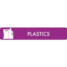 Affaldspiktogram 16x3cm selvklæb, Plastics