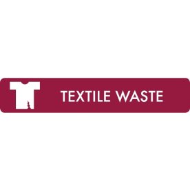 Affaldspiktogram 16x3cm selvklæb, Textile Waste