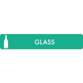 Affaldspiktogram 16x3cm selvklæb, Glass