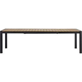 Johan havebord, Sort/Teak, 205/275x100cm,