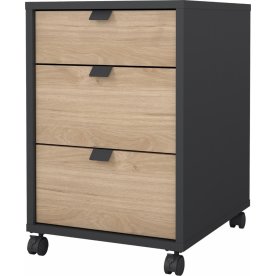 Small Officeline kassette, 3 skuffer, eg/sort