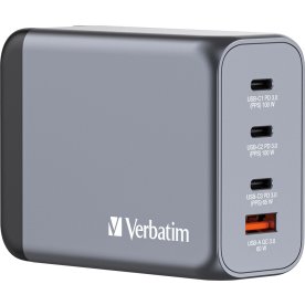 Verbatim GNC-200 GaN USB-A/USB-C Oplader, 200W