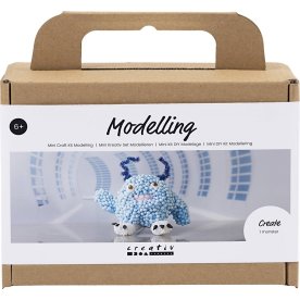 Mini DIY Kit Modellering, monster, lyseblå