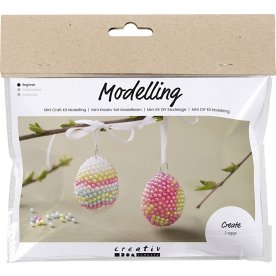 Mini DIY Kit Modellering, perleæg, pastelfarver