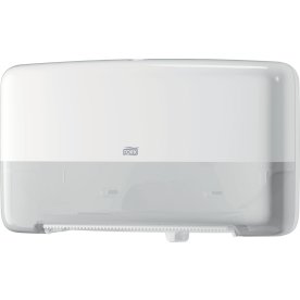 Tork T2 Twin Dispenser MiniJumbo Toiletpapir, Hvid