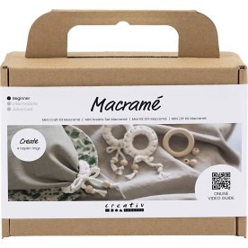 Mini DIY Kit Macramé, servietring, off white