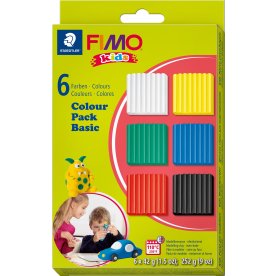 Fimo Kids Ler Colour Pack | 6 x 42g | St. farver