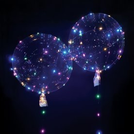 Ballon med LED, multifarvet lys, 50 cm, 2 stk.