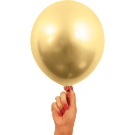 Ballon, krom, guld, 30 cm, 4 stk.