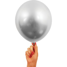 Ballon, krom, sølv, 30 cm, 4 stk.