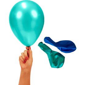 Ballon, metallic, blå mix, 23 cm, 8 stk.