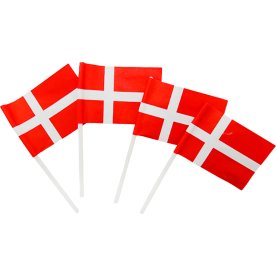 Kageflag på plastpind, Dannebrog, H7 cm, 50 stk.