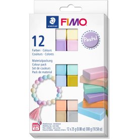 Fimo Soft Ler, 12 x 25 g, pastel