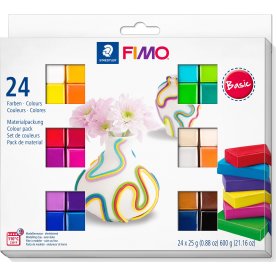 Fimo Soft Ler Colour pack, 24 x 25g, basic