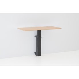 Compact hæve-/sænkebord, 100x80, til væg, sort/bøg