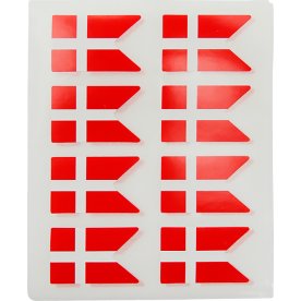 Klistermærker, Dannebrog, 24 flag, 3x2 cm, 3 ark