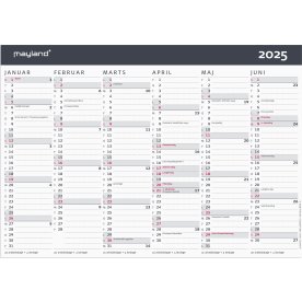 Mayland 2025 Moderne kontorkalender, A4