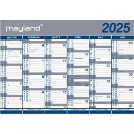 Mayland 2025 Kæmpekalender, 2x6 mdr., papir