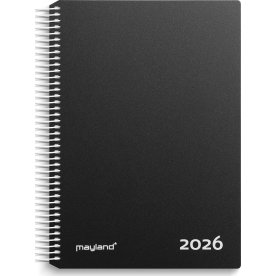 Mayland 2026 Timekalender, plast, sort