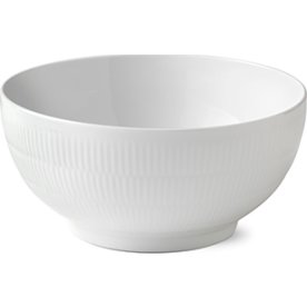 Royal Copenhagen Hvid Riflet Skål 310 cl, Ø24 cm