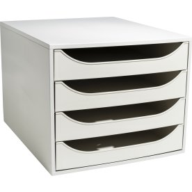 Exacompta Ecobox Skuffekabinet, 4, grå/grå