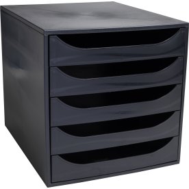 Exacompta Ecobox Skuffekabinet, 5, sort