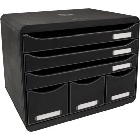 Exacompta Store-Box Skuffekabinet, 6, sort