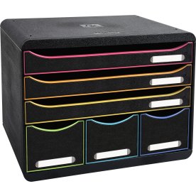 Exacompta Store-Box Skuffekabinet, 6, sort/harleq.