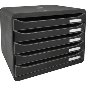 Exacompta Big-Box+ Skuffekabinet, H, 5, sort