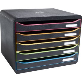 Exacompta Big-Box+ Skuffekabinet, H, 5, sort/hq.