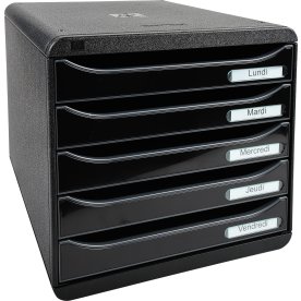 Exacompta Big-Box+ Skuffekabinet, sort/g. sort